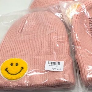 Pink Beanie Happy Face 😊 NEW